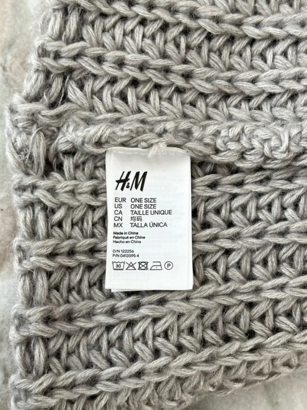Grey Knit Wool Alpaca Acrylic Blend Fall / Winter Beanie With Faux Fur Pom